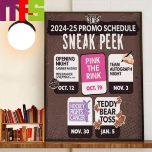 Bear Nation Hershey Bears 2025 Promo Schedule Sneak Peek Home Decor Wall Art Poster Canvas Bear Nation Hershey Bears 2025 Promo Schedule Sneak Peek Home Decor Wall Art Poster Canvas