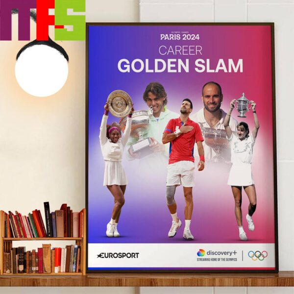 Career Golden Slam Completed Novak Djokovic Joins The Exclusive Group Following Olympic Gold Medal Victory At Olympic Paris 2024 Home Decor Wall Art Poster Canvas