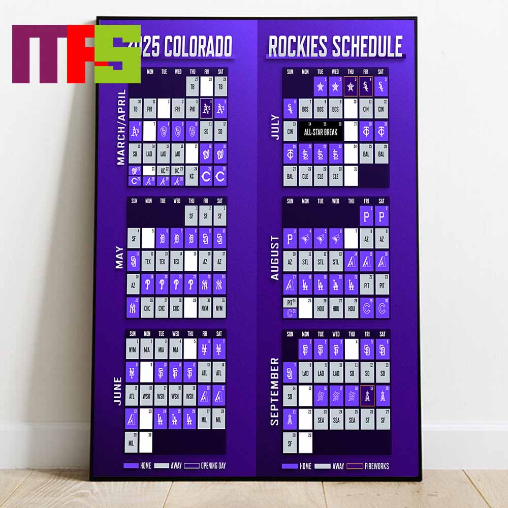 Colorado Rockies 2025 Colorado Rockies Schedule Calendars Home Decor Poster Canvas