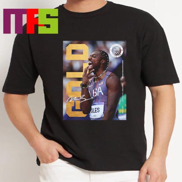 Congrats To Noah Lyles Win Gold Medal Track And Field Men 100m At Paris Olympics 2024 Signature Essential T-Shirt