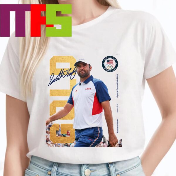 Congrats To Scottie Scheffler Win Gold Medal In Men Golf At Paris Olympics 2024 Signature Essential T-Shirt