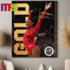 Simone Biles Win Gold Medal Gymnastics Women All Around At 2024 Paris Olympics Signature Home Decor Poster Canvas