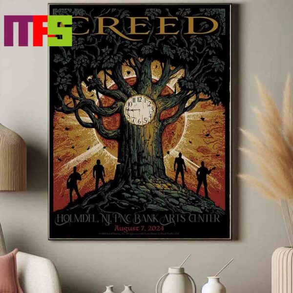 Creed In Holmdel New Jersey PNC Bank Arts Center 2024 On August 7th Home Decor Poster Canvas