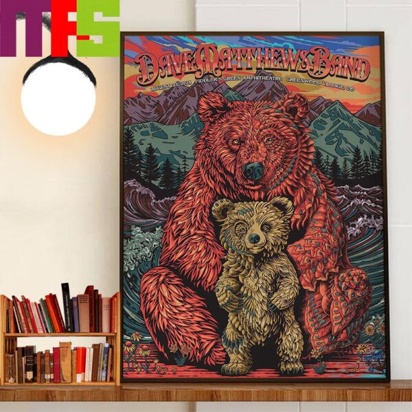 Dave Matthews Band The Bear Poster At Fiddler’s Green Amphitheatre Greenwood Village CO August 23rd 2024 Wall Decor Poster Canvas