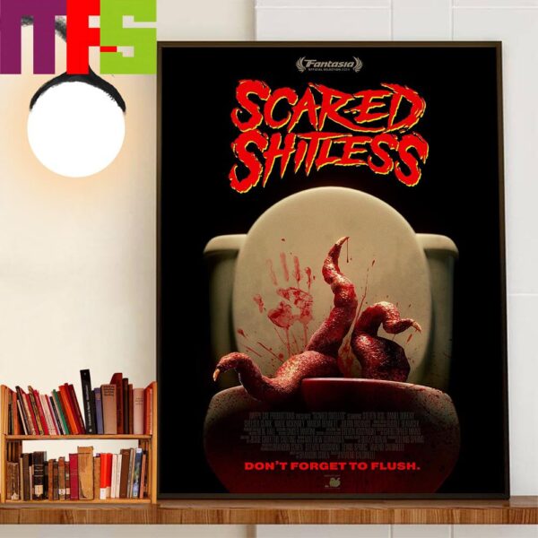 Dont Forget To Flush Scared Shitless Official Poster Home Decor Wall Art Poster Canvas