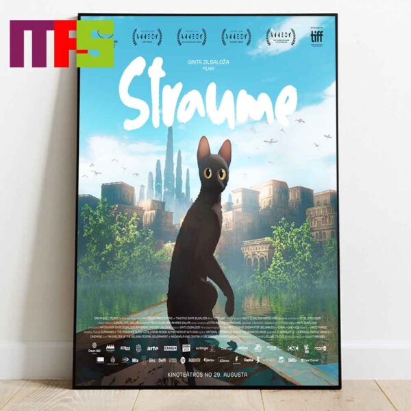 First Poster Flow Film Straume 2024 Release On August 29th By Gints Zilbalodis Home Decor Poster Canvas