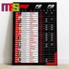 Formula 1 Schedule Calendar 2024 F1 Home Decor Poster Canvas