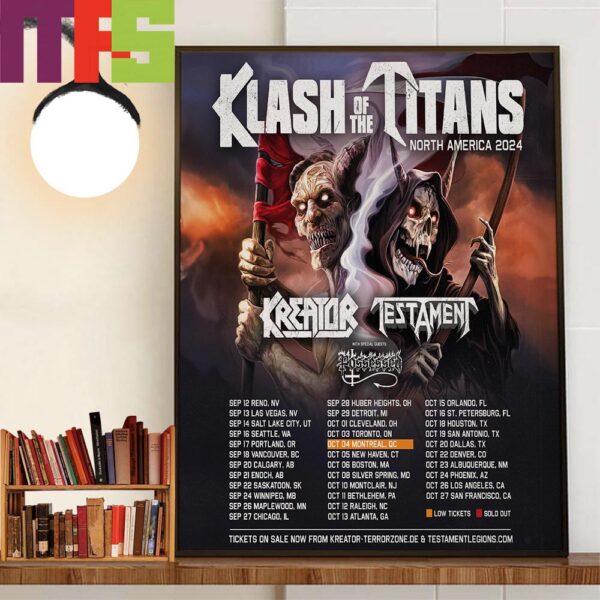 Hordes Klash Of The Titans 2024 North America Tour With Testament And Kreator Home Decor Poster Canvas