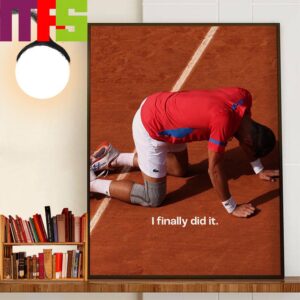 I Finally Did It Novak Djokovic Tennis Olympic Gold Medalist At Olympic Paris 2024 Home Decor Wall Art Poster Canvas