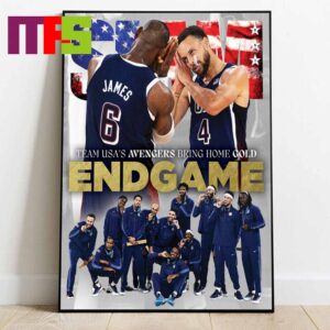 Jame Lebron And Stephen Curry Team USA Basketball Avengers Being Home Gold End Game Cover SLAM 251 Home Decor Poster Canvas Jame Lebron And Stephen Curry Team USA Basketball Avengers Being Home Gold End Game Cover SLAM 251 Home Decor Poster Canvas