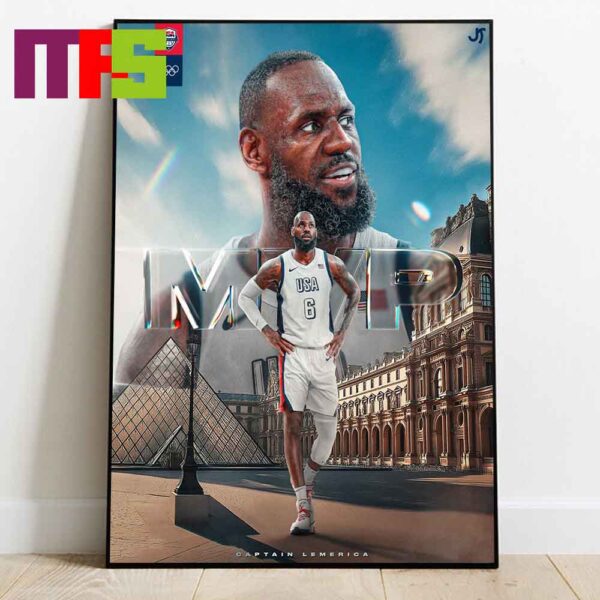 Jame Lebron x USA Basketball Team 2024 Olympics Paris MVP Home Decor Poster Canvas