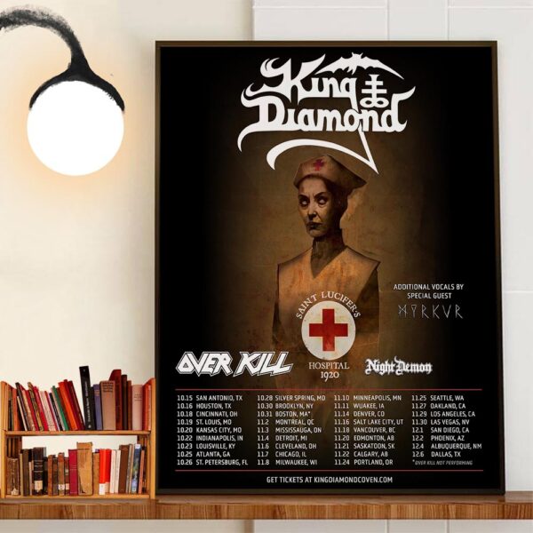 King Diamond Saint Lucifers Hospital 1920 Returns To North America With Support From Overkill And Night Demon And Special Guest Vocals By Myrkur Wall Decor Poster Canvas