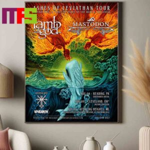 Lamb Of God And Mastodon Ashes Of Leviathan Tour 2024 Reading Cleveland Sterling Heights From August 8th-10th Home Decor Poster Canvas