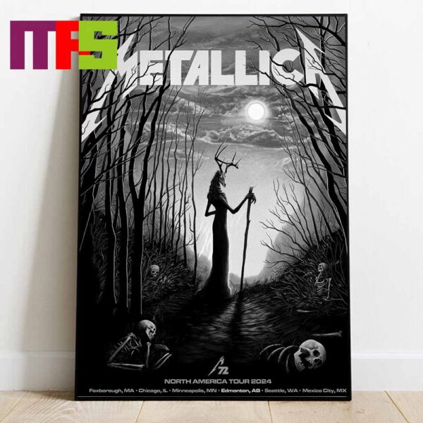 Metallica At Commonwealth Stadium In Edmonton Alberta Canada 2024 On August 23 25 M72 World Tour Home Decor Poster Canvas