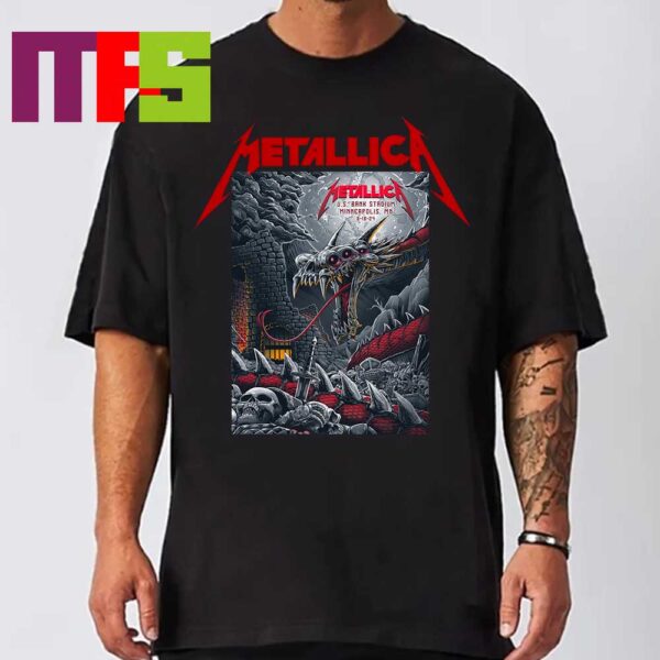 Metallica In Minneapolis MN At US Bank Stadium Day 2 2024 On August 16th M72 World Tour North America Unisex T-Shirt