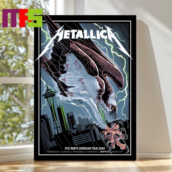 Metallica M72 World Tour North America Seattle Washington 2024 At Lumen Field On August 30 And 31 Home Decor Poster Canvas