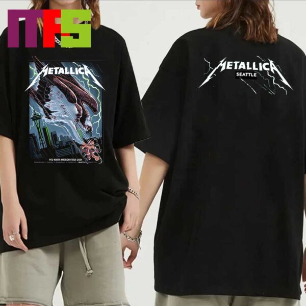 Metallica M72 World Tour North America Seattle Washington 2024 At Lumen Field On August 30 And 31 Two Sided T Shirt