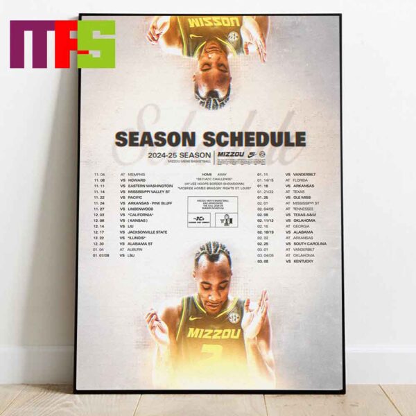 Mizzou Hoops Calendars The 2024 2025 Mizzou Basketball Schedule Home Decor Poster Canvas