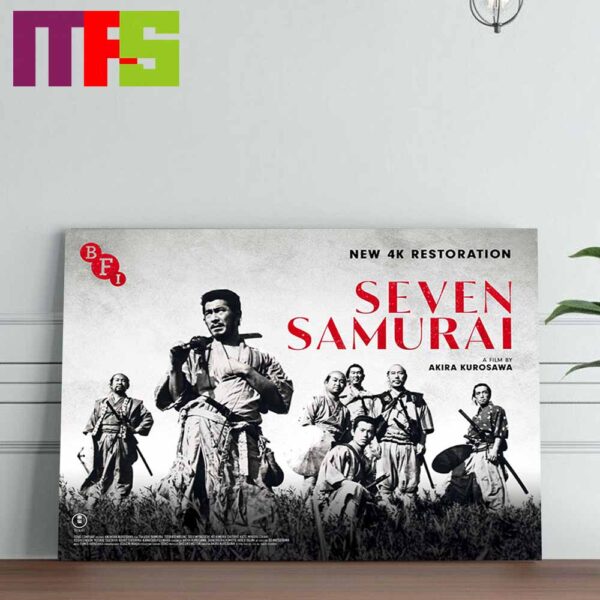 New Poster For 4K Restoration Of Seven Samurai Film By Akira Kurosawa Home Decor Poster Canvas