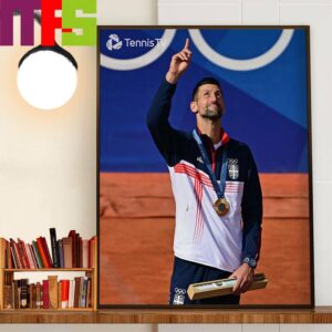 Novak Djokovic Is An Olympic Gold Medalist In 2024 Paris Olympics Home Decor Wall Art Poster Canvas