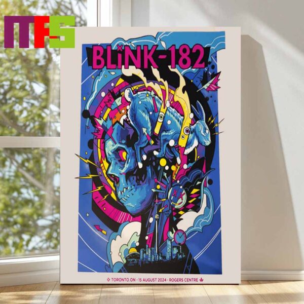 Official Blink-182 At Rogers Centre In Toronto ON Canada 2024 One More Time Tour On August 15th Home Decor Poster Canvas