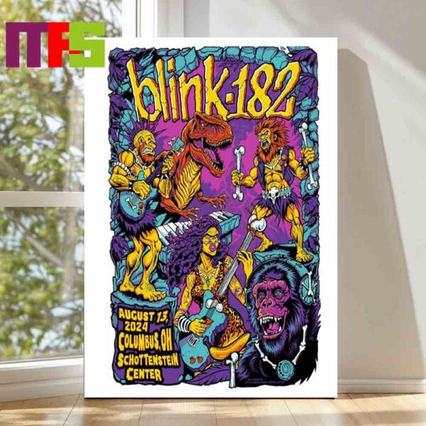 Official Blink-182 At Schottenstein Center Columbus OH 2024 One More Time Tour On August 13th Home Decor Poster Canvas