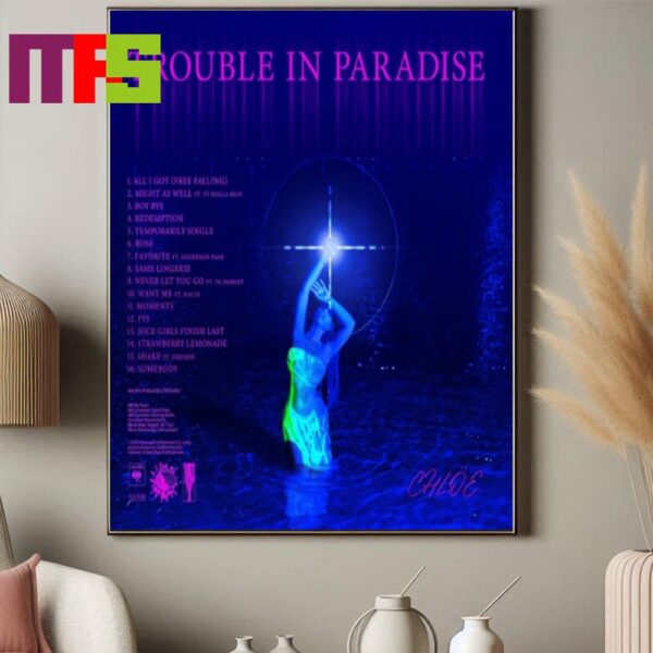 Official Chloe Bailey Trouble In Paradise Tracklist Album Home Decor Poster Canvas