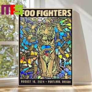 Official Foo Fighters At Providence Park In Portland Oregon 2024 Everything Or Nothing At All Tour On August 16th Holographic Home Decor Poster Canvas