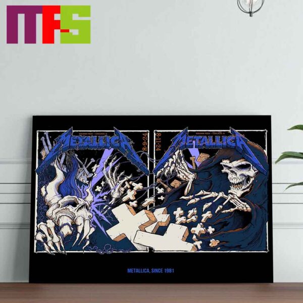 Official Metallica At Soldier Field Chicago IL 2024 On August 9th And 11th M72 World Tour North America Home Decor Poster Canvas