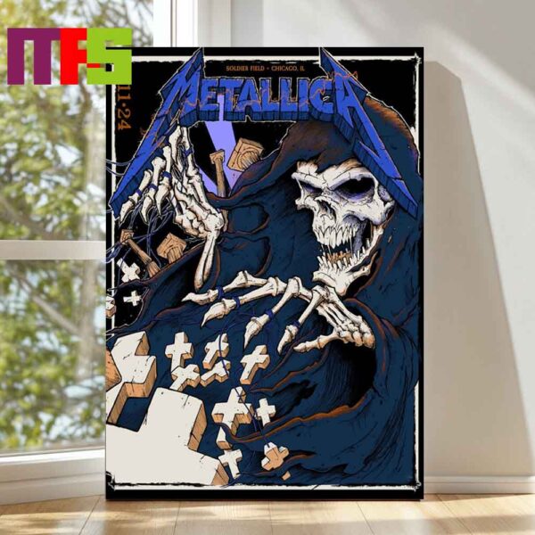 Official Metallica At Soldier Field Chicago Illinios 2024 Day 2 M72 World Tour On August 11th Home Decor Poster Canvas