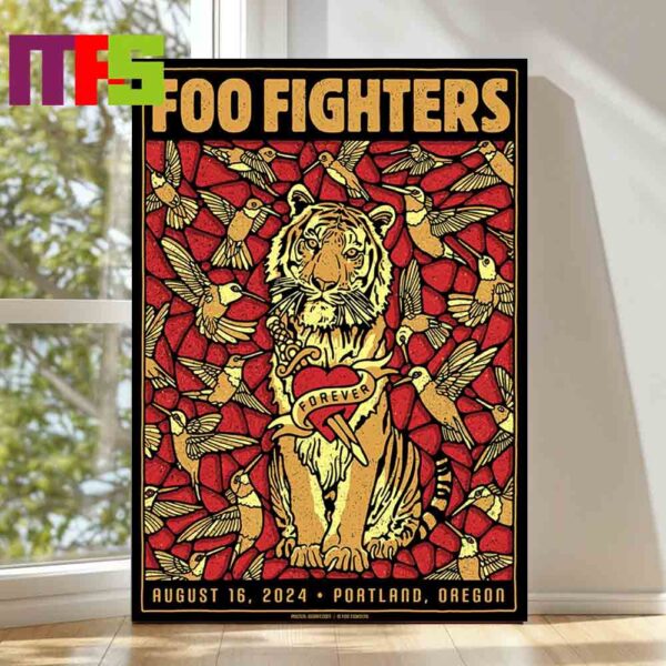 Official Poster Foo Fighters At Providence Park In Portland Oregon 2024 Everything Or Nothing At All Tour On August 16th Home Decor Poster Canvas