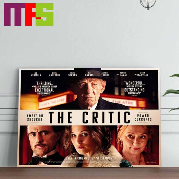 Official Poster The Critic Movie 2024 Starring Ian McKellen Gemma Arterton And Mark Strong Only In Cinema September 13th Home Decor Poster Canvas