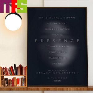 Official Teaser Poster Presence Of Steven Soderbergh Home Decor Poster Canvas
