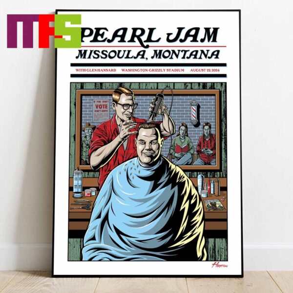 Pearl Jam In Missoula Montana 2024 On August 22 Home Decor Poster Canvas