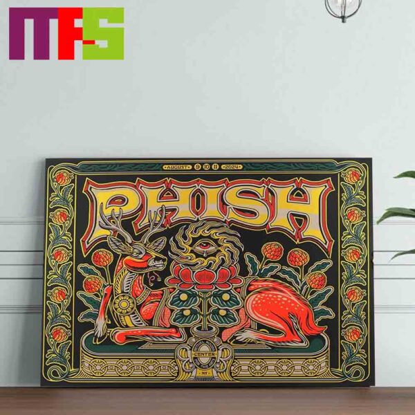 Phish The Bethel Woods Center For The Arts New York 2024 From August 9 To 11 Gold Edition Decor Poster Canvas