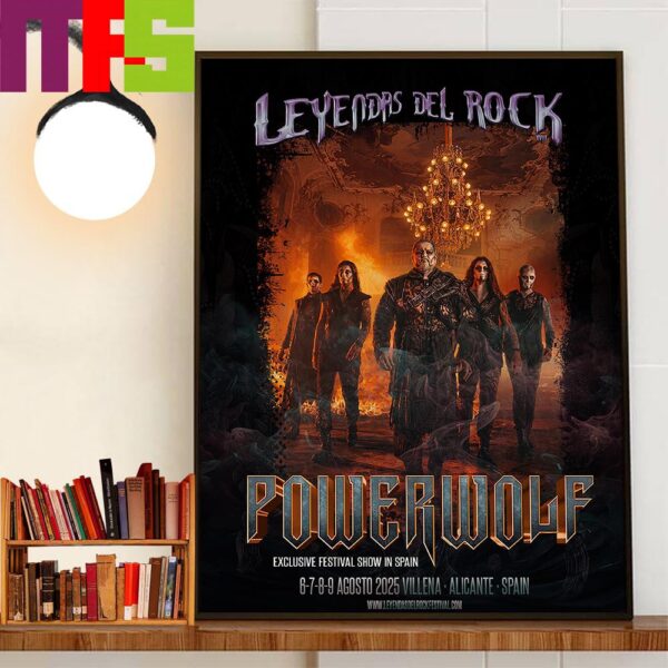 Powerwolf Returns To Spain In 2025 To Headline The Leyendas Del Rock Festival Show Home Decor Poster Canvas