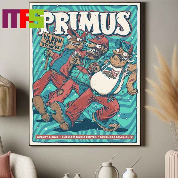 Primus At Blossom Music Center Cuyahoga Falls Ohio On August 5th 2024 Poster Canvas