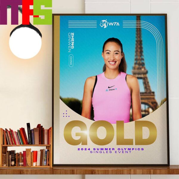 Qinwen Zheng Wins The First-Ever Olympics Gold Medal Of China In The Singles Tennis Event Home Decor Wall Art Poster Canvas