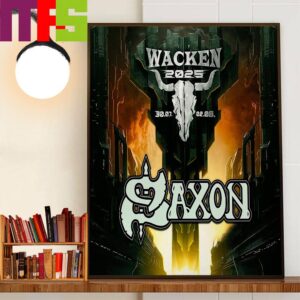 Saxon In The Wacken Open Air 2025 July 30th to August 2nd 2025 Official Poster Home Decor Wall Art Poster Canvas Saxon In The Wacken Open Air 2025 July 30th to August 2nd 2025 Official Poster Home Decor Wall Art Poster Canvas