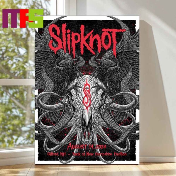 Slipknot At Bank Of New Hampshire Pavilion Gilford NH 2024 25th Anniversary Here Come The Pain Tour On August 14th Home Decor Poster Canvas