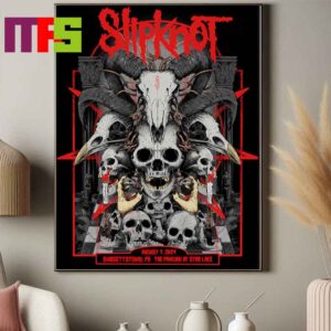 Slipknot At Burgettstown PA 2024 25th Anniversary Here Comes The Pain Tour On August 7th Poster Canvas