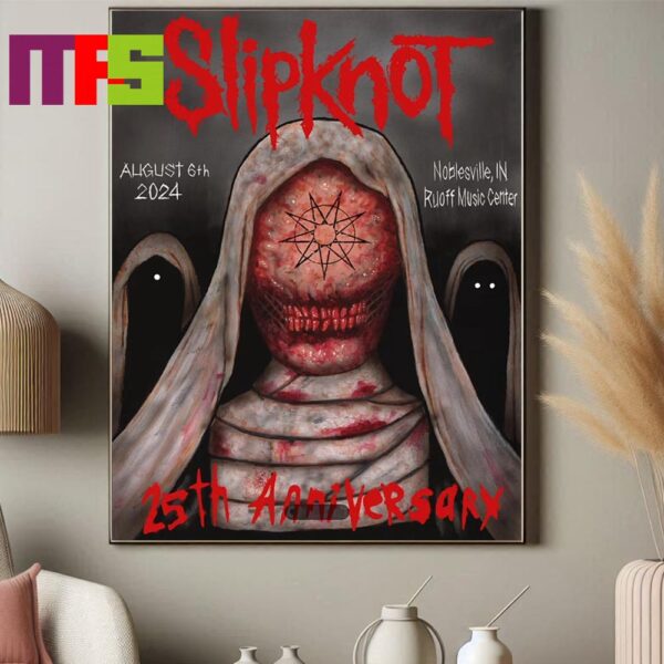 Slipknot At Ruoff Music Center Noblesville Indiana 25th Anniversary On August 6th 2024 Poster Canvas