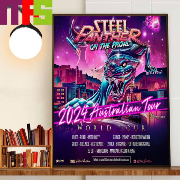 Steel Panther On The Prowl World Tour 2024 Australian Tour Wall Decor Poster Canvas