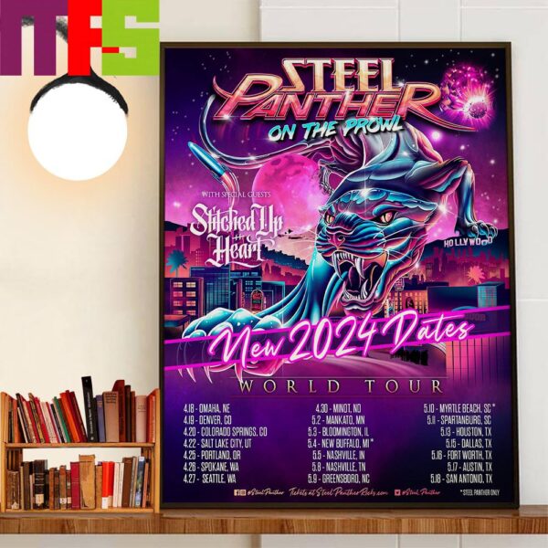 Steel Panther On The Prowl World Tour New 2024 Dates With Special Guests Stitched Up Heart Wall Decor Poster Canvas