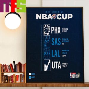 The 2024 Emirates NBA Cup Group Play Schedule Of Oklahoma City Thunder Home Decor Poster Canvas