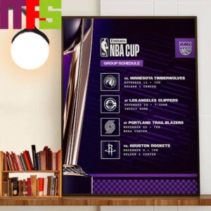 The 2024 Emirates NBA Cup Group Play Schedule Of Sacramento Kings Home Decor Poster Canvas