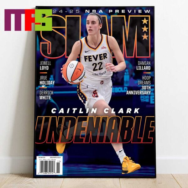 Caitlyn Clark Indiana Fever On Slam 252 Issue Cover Undeniable 2024 Home Decor Poster Canvas