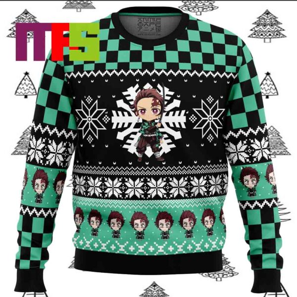 Chibi Christmas Tanjiro Kamado Demon Slayer Ugly Christmas Sweater