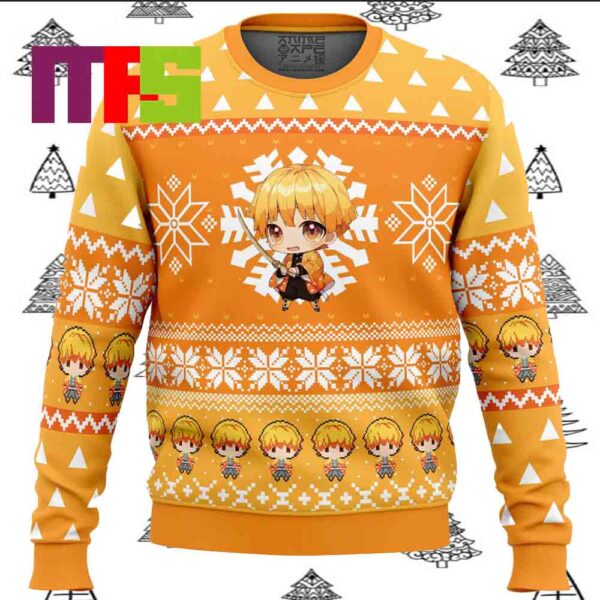 Chibi Christmas Zenitsu Agatsuma Demon Slayer Ugly Christmas Sweater