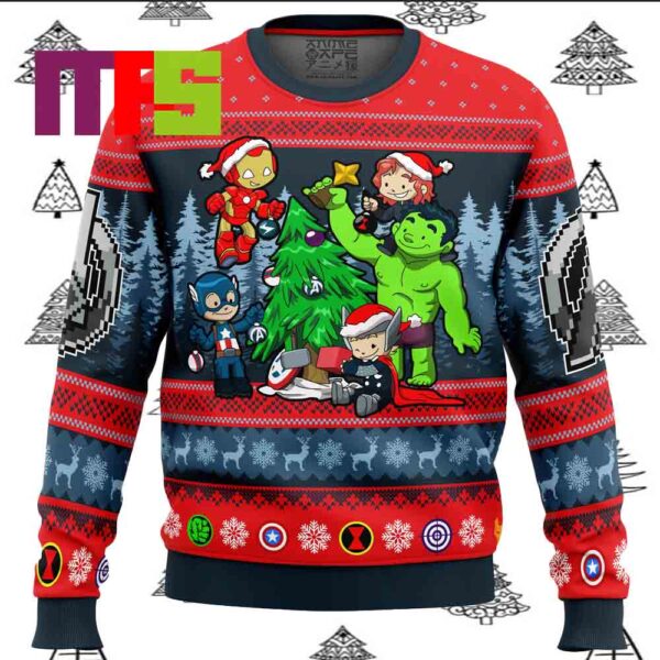 Christmas Avengers Chibi Marvel Comics Ugly Christmas Sweater